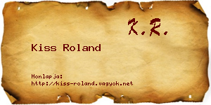 Kiss Roland névjegykártya